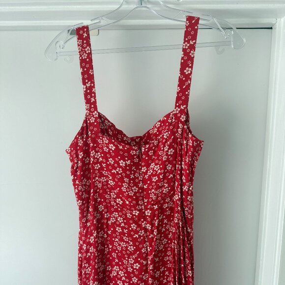 Reformation Red Floral Persimmon Midi Dress - Size 6 - Picture 5 of 5